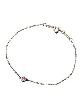 Tiffany & Co Bracelet by the Yard 925 Sterling Silver Pink Sapphire